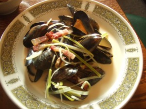 Mussels at the Stockbridge Tap in Edinburgh, Scotland